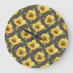Decorative Flowers Large Clock
