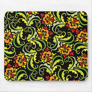 decorative flowers mouse pad