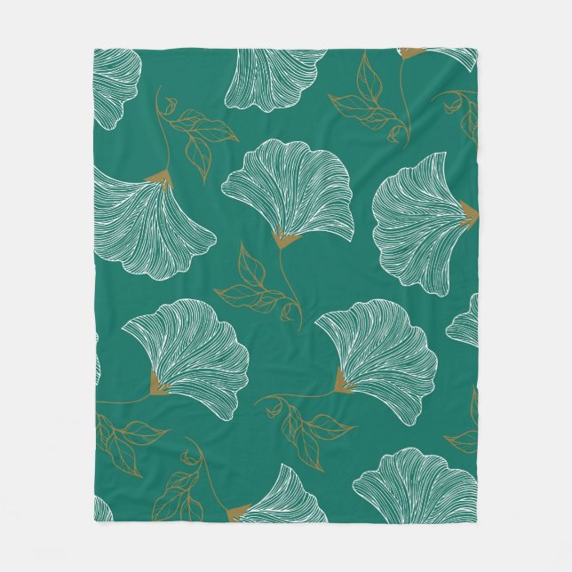 Decorative Flowers Seamless Pattern Fleece Blanket (Front)