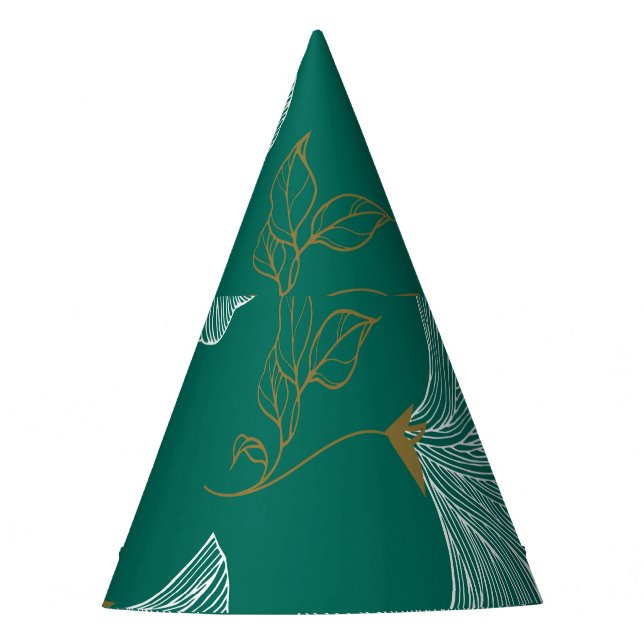 Decorative Flowers Seamless Pattern Party Hat (Front)