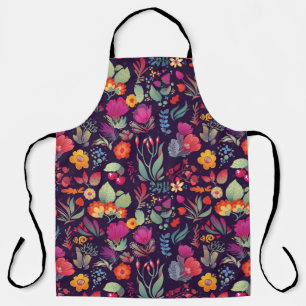 Decorative Flowers: Seamless Vintage Doodle Apron