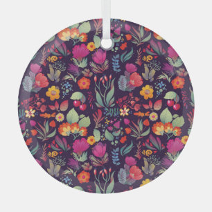 Decorative Flowers: Seamless Vintage Doodle Glass Tree Decoration