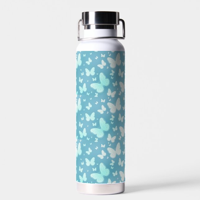 Decorative Flying  Butterfly Design  Water Bottle (Back)