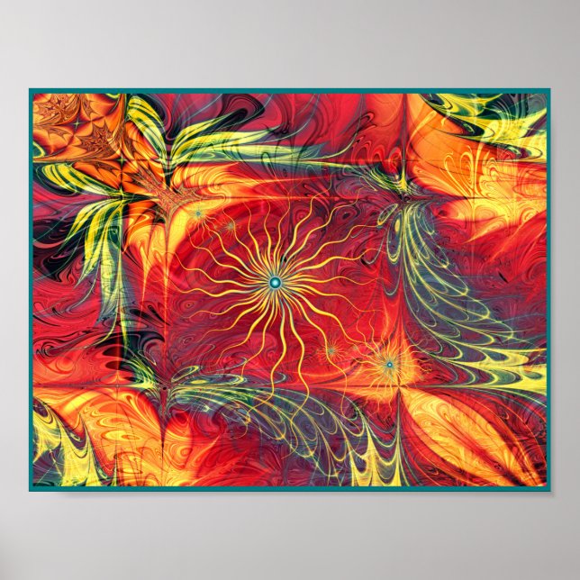 Decorative Fractal Design Poster (Front)
