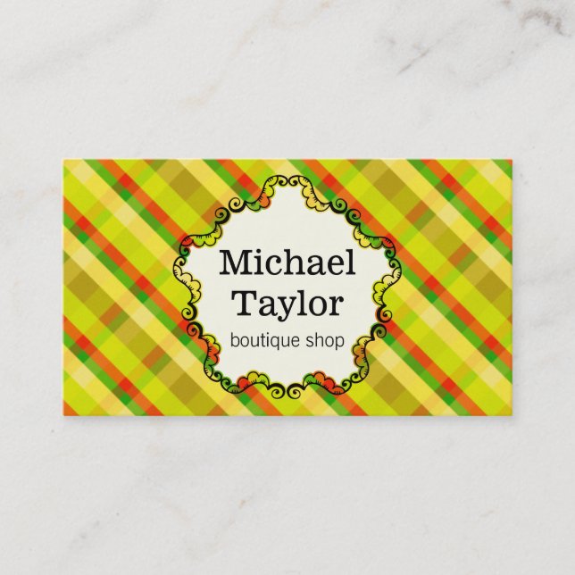 Decorative Frame / Argyle Business Card (Front)