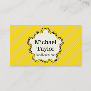 Decorative Frame / Yellow Stripes Business Card