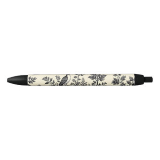 Decorative French toile pattern Black Ink Pen