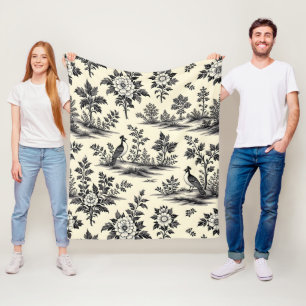 Decorative French toile pattern Fleece Blanket