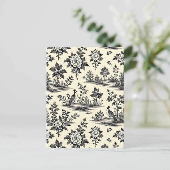 Decorative French toile pattern Postcard (Standing Front)