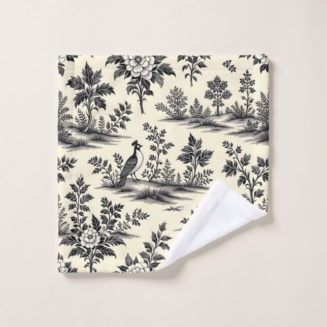 Decorative French toile pattern Wash Cloth (Wash Cloth)
