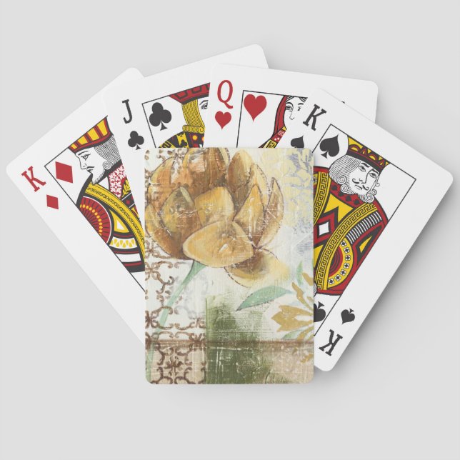 Decorative Fresco Design with Globe Flower Playing Cards (Back)