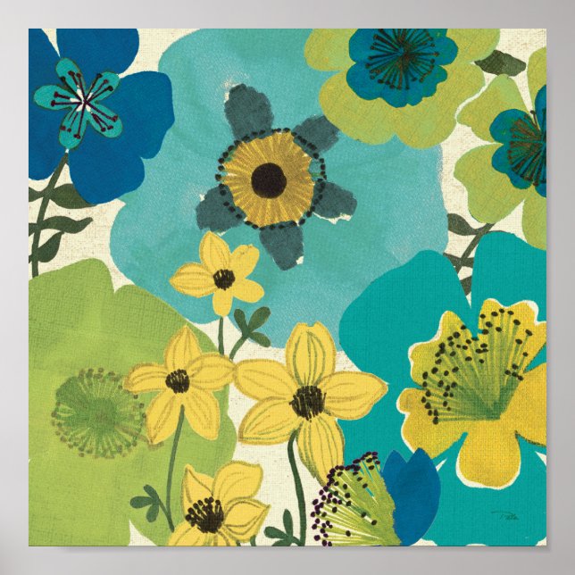 Decorative Garden Flowers Poster (Front)