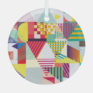 Decorative geometric, abstract seamless pattern. glass tree decoration