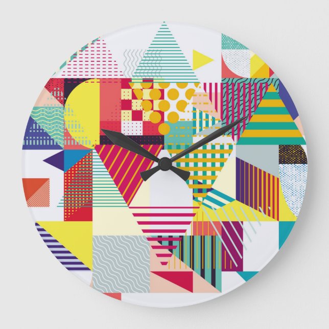 Decorative geometric, abstract seamless pattern. large clock (Front)