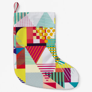 Decorative geometric, abstract seamless pattern. small christmas stocking