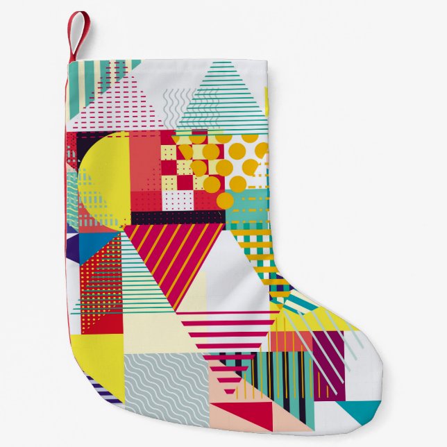 Decorative geometric, abstract seamless pattern. small christmas stocking (Front)