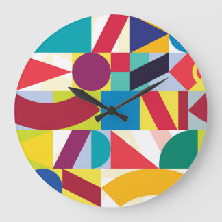 Decorative Geometric Abstract Vintage Pattern Large Clock