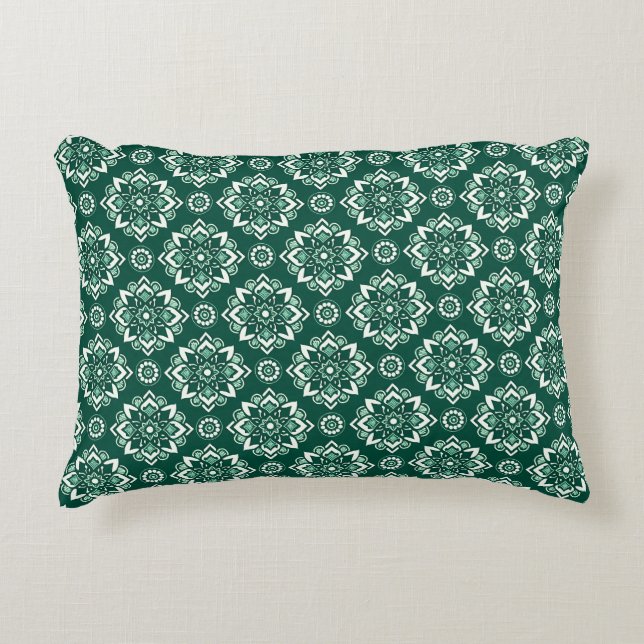  Decorative Geometric Floral Pattern Cushion (Front)