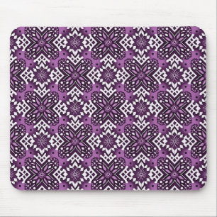 Decorative Geometric Floral Pattern Mouse Pad