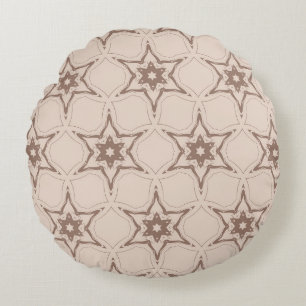 Decorative geometric floral pattern. Seamless vint Round Cushion