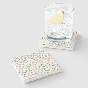 decorative  geometric pattern stone coaster 
