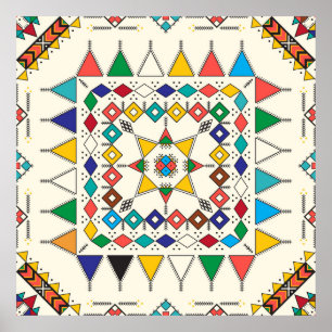 Decorative geometric repeating pattern inspired by poster