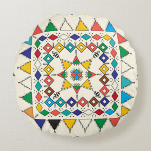 Decorative geometric repeating pattern inspired by round cushion