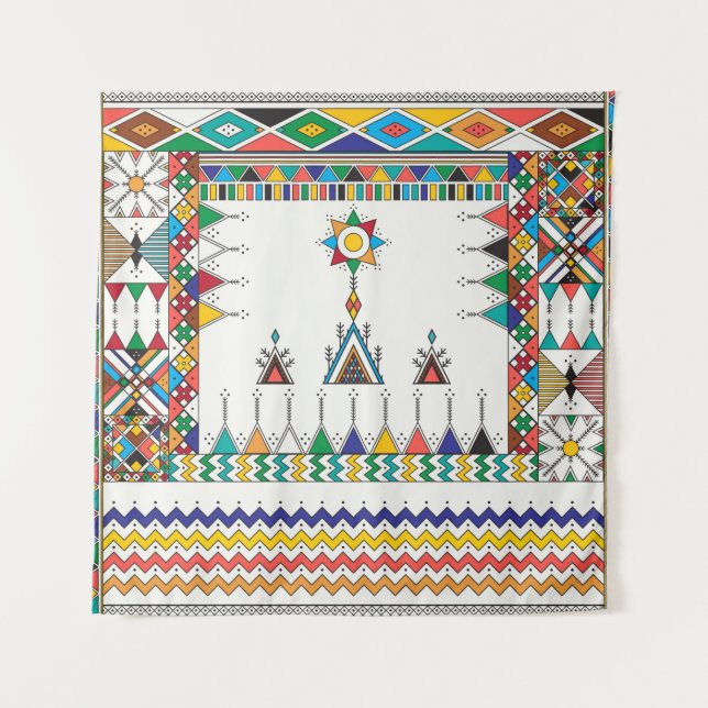 Decorative geometric repeating pattern inspired by tapestry (Front)
