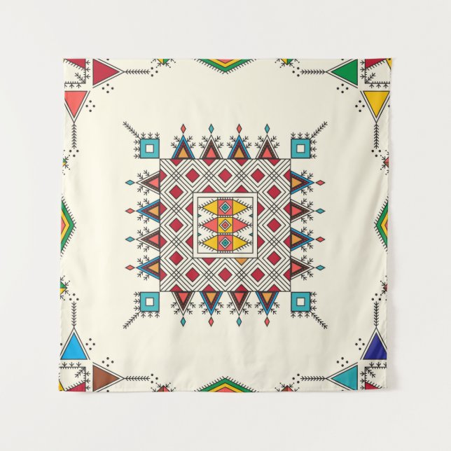 Decorative geometric repeating pattern inspired by tapestry (Front)