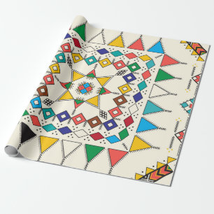 Decorative geometric repeating pattern inspired by wrapping paper