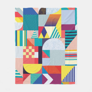 Decorative Geometric: Vintage Abstract Pattern. Fleece Blanket