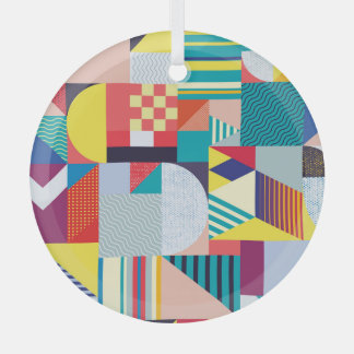 Decorative Geometric: Vintage Abstract Pattern. Glass Tree Decoration