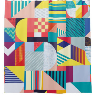 Decorative Geometric: Vintage Abstract Pattern. Shower Curtain