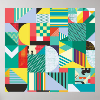 Decorative Geometric: Vintage Pattern Elements Poster