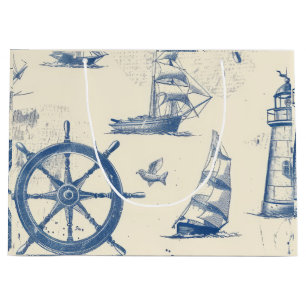 Decorative Gift Bag with Marine Elements