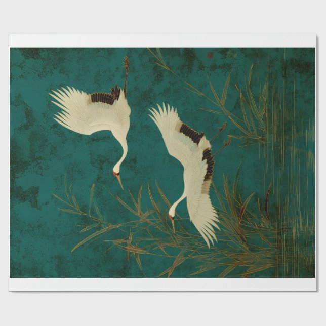 Decorative Gift Wrapping Paper Japanese Crane (Flat)