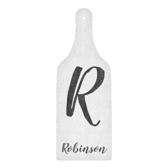 Decorative Glass Chopping Board Paddle - Monogram (Front)