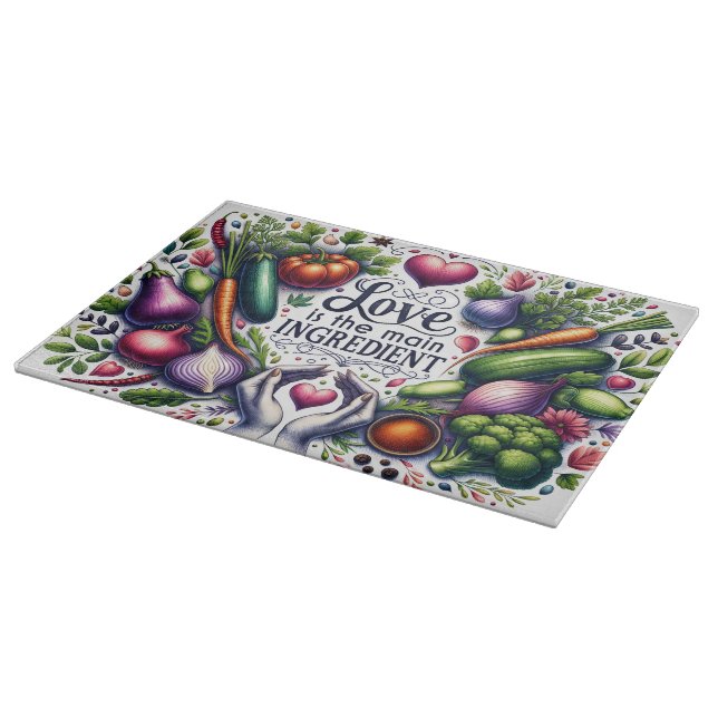 Decorative Glass Cutting Board 15"x11" (Corner)