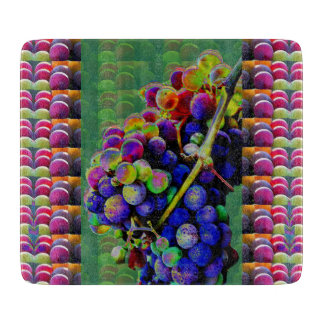 Decorative Glass Cutting Board GRAPES NATURE ART