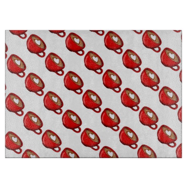 Decorative Glass Cutting Board/Hot Cocoa Board (Front)