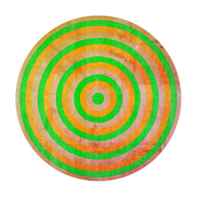 Decorative Glass Cutting Board with Circle Design (Front)
