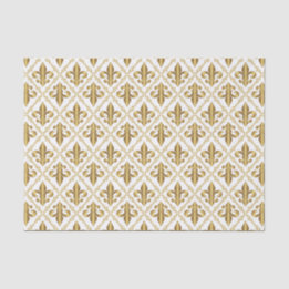 Decorative Gold Fleur-de-Lis Pattern Tissue Paper