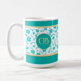 Decorative Gold Floral White Tea Coffee Mug