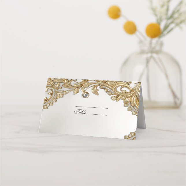 Decorative Gold Place Card (Front)