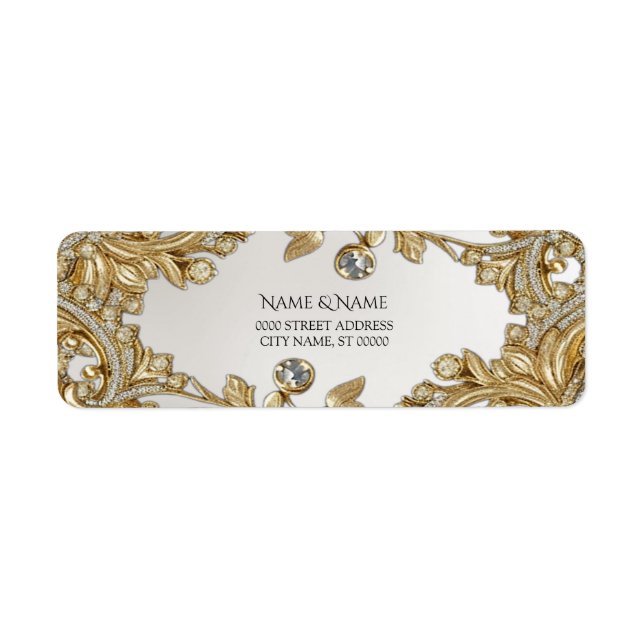 Decorative Gold Return Address Label (Front)
