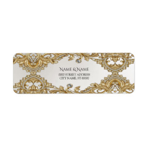 Decorative Gold Return Address Label