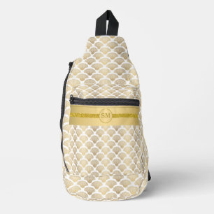 Decorative Gold Sea Shells Personalised Sling Bag