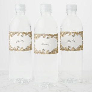 Decorative Gold Water Bottle Label