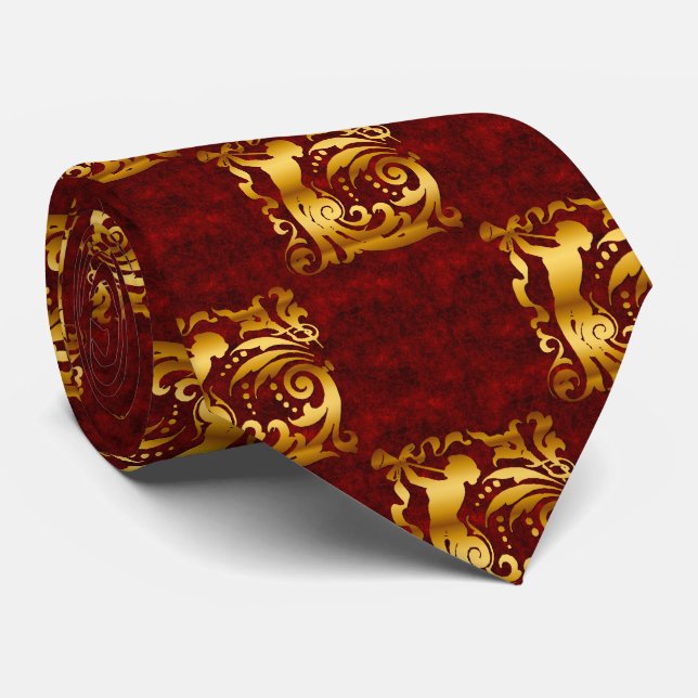 Decorative Golden Christmas Tie (Rolled)