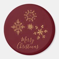 Decorative Golden Snowflakes Merry Christmas